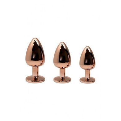 Металлическая анальная пробка Wooomy Tralalo Rose Gold Metal Plug Size L, диаметр 4 см, длина 9 см SO7426 фото
