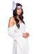 Повязка на голову с крыльями Leg Avenue Feather headband White, перья и натуральная кожа SO8013 фото 3
