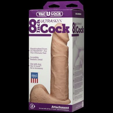 Фаллоимитатор Doc Johnson Vac-U-Lock - 8 Inch ULTRASKYN Cock White, диаметр 5,1см SO1561 фото
