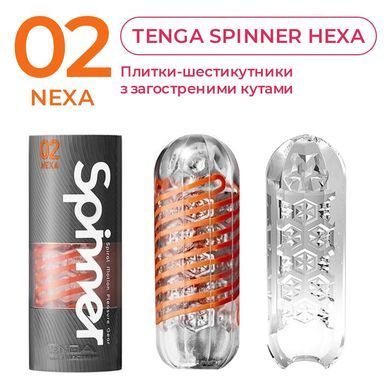 Мастурбатор Tenga Spinner 02 Hexa з пружною стимулювальною спіраллю всередині, стандартна спіраль SO2747 фото