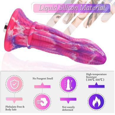 Фалоімітатор для секс-машин Hismith 10.3&Prime; Silicone Monster Dildo Series, KlicLok та присоска SO6216 фото