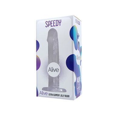 Прозорий фалоімітатор і насадка для страпона Alive Jelly Dildo Speedy, ТПЕ, довжина 17,8 см SO3979 фото