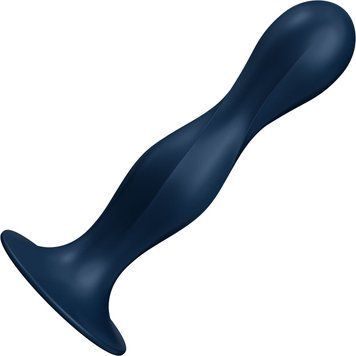 Дилдо Satisfyer Double Ball-R Dark Blue, унісекс, рухомі кульки всередині, на присосці SO8773 фото