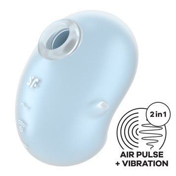 Вакуумный клиторальный стимулятор с вибрацией Satisfyer Cutie Ghost Blue SX0572 фото