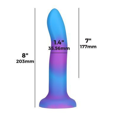 Светящийся в темноте фаллоимитатор ADDICTION Rave 8&Prime; Glow in the Dark Dildo Blue Purple, 20,3 см SO6851 фото