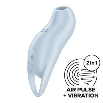 Вакуумный клиторальный стимулятор с вибрацией Satisfyer Pocket Pro 1 Blue SX0574 фото