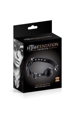 Кляп Fetish Tentation Premium Leather gag with stiff ball SX1095 фото