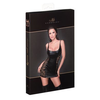 Платье Noir Handmade F229 Powerwetlook dress with lace inserts - M SX0098 фото