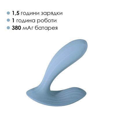 Смарт-вібратор в трусики Svakom Erica Dusty Blue, дуже гнучкий, 2 мотори SO8978 фото