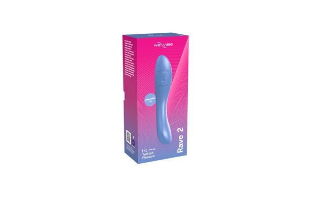 Смарт-вибратор We-Vibe Rave 2 Twisted Pleasure Blue, для точки G и входа во влагалище, 2 мотора SO8768 фото