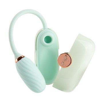 Вакуумный клиторальный стимулятор Otouch Louis Vibrate Teal с виброяйцом, в кейсе SO9429 фото