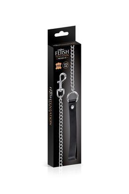 Поводок Fetish Tentation Premium Metal leash with cowhide leather wrist 115 см SX1097 фото
