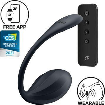Виброяйцо Satisfyer Ribbed Petal Connect App Black SX1221 фото