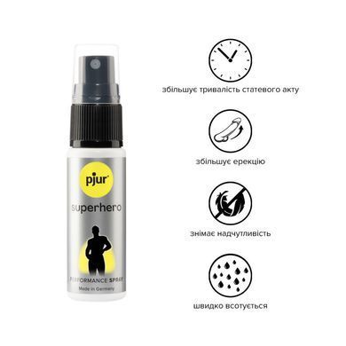 Пролонгирующий спрей pjur Superhero Spray 20 мл, впитывается в кожу, натуральные компоненты PJ10450 фото