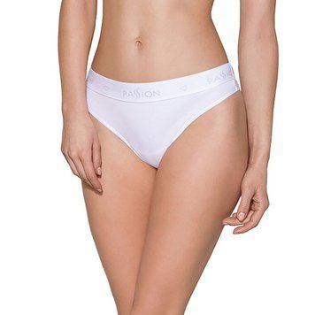 Трусики-бразилиана из хлопка Passion PS005 PANTIES L, white SO4223 фото