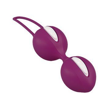 Вагинальные шарики Fun Factory SMARTBALLS DUO, бордово-белые, 2 шт, диаметр 3,2 и 3,6 см SX0963 фото