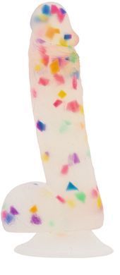 Фалоімітатор з конфетті ADDICTION - PARTY MARTY 7.5&Prime; - FROST & CONFETTI, 19 см, силікон SO4532 фото