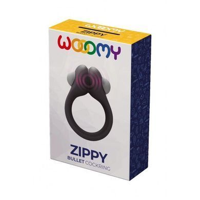 Эрекционное виброкольцо Wooomy Zippy, 1 виброрежим, диаметр 3&ndash;4,2 см SO7438 фото
