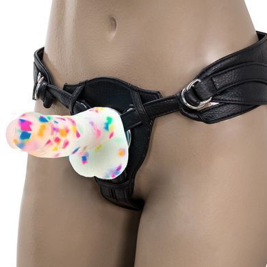 Фалоімітатор з конфетті ADDICTION - PARTY MARTY 7.5&Prime; - FROST & CONFETTI, 19 см, силікон SO4532 фото