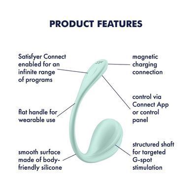 Смарт-виброяйцо Satisfyer Smooth Petal Connect App Mint SX0666 фото