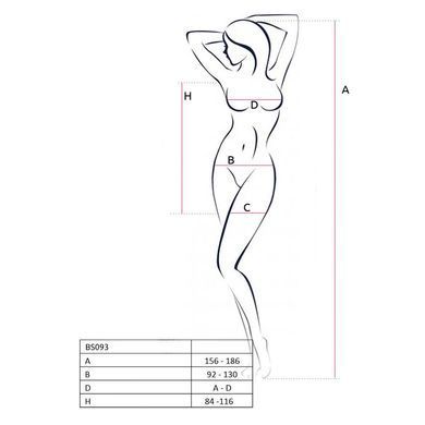 Бодистокинг-платье с глубоким воротом Passion BS093 red, длинные рукава SO6398 фото