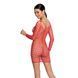 Бодистокинг-платье с глубоким воротом Passion BS093 red, длинные рукава SO6398 фото 2