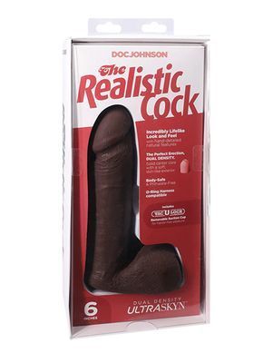 Фаллоимитатор Doc Johnson The Realistic Cock 6 inch Black - ULTRASKYN, Vac-U-Lock, диаметр 4,3см SO2790 фото