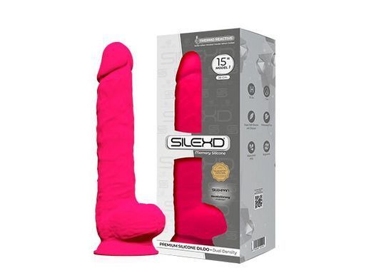 Фаллоимитатор SilexD Kingston Pink (MODEL 15in), двухслойный, силикон+Silexpan, диаметр 7 см SO6331 фото