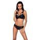 Комплект з еко-шкіри та мережива Passion LOONA SET S/M, black, бра і трусики SO5362 фото 1