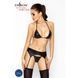 Комплект белья под латекс Passion CAPRI SET S/M, black, мини-бикини, стринги, пояс для чулок EL10902 фото 2