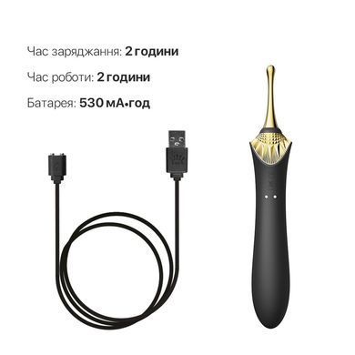 Вагинально-клиторальный вибратор Zalo &mdash; Bess Obsidian Black, мультифункциональный с насадками SO6654 фото