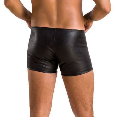 Мужские кожаные боксеры с молниями Passion 049 SHORT MATT L/XL Black SO7618 фото