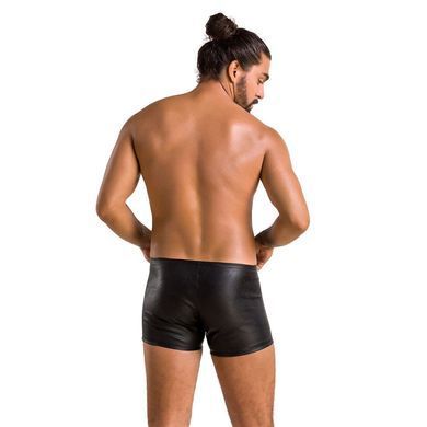Мужские кожаные боксеры с молниями Passion 049 SHORT MATT L/XL Black SO7618 фото