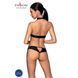 Комплект відкритий топ та трусики з екошкіри з люверсами Passion MALWIA SET with Open Bra L/XL black SO5768 фото 2