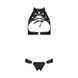 Комплект відкритий топ та трусики з екошкіри з люверсами Passion MALWIA SET with Open Bra L/XL black SO5768 фото 3