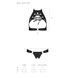 Комплект відкритий топ та трусики з екошкіри з люверсами Passion MALWIA SET with Open Bra L/XL black SO5768 фото 5